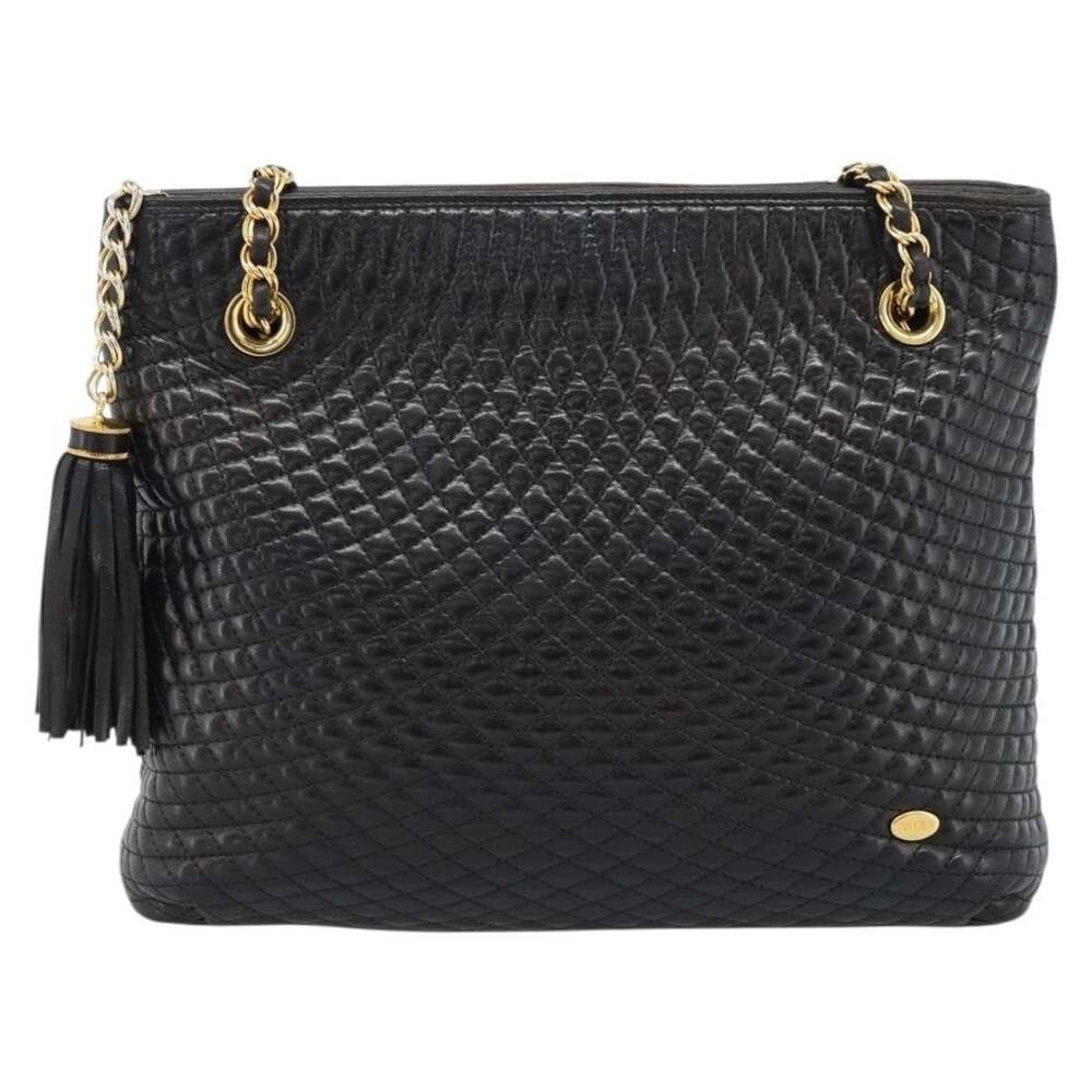 Bally Leather Chain Shoulder Bag Black